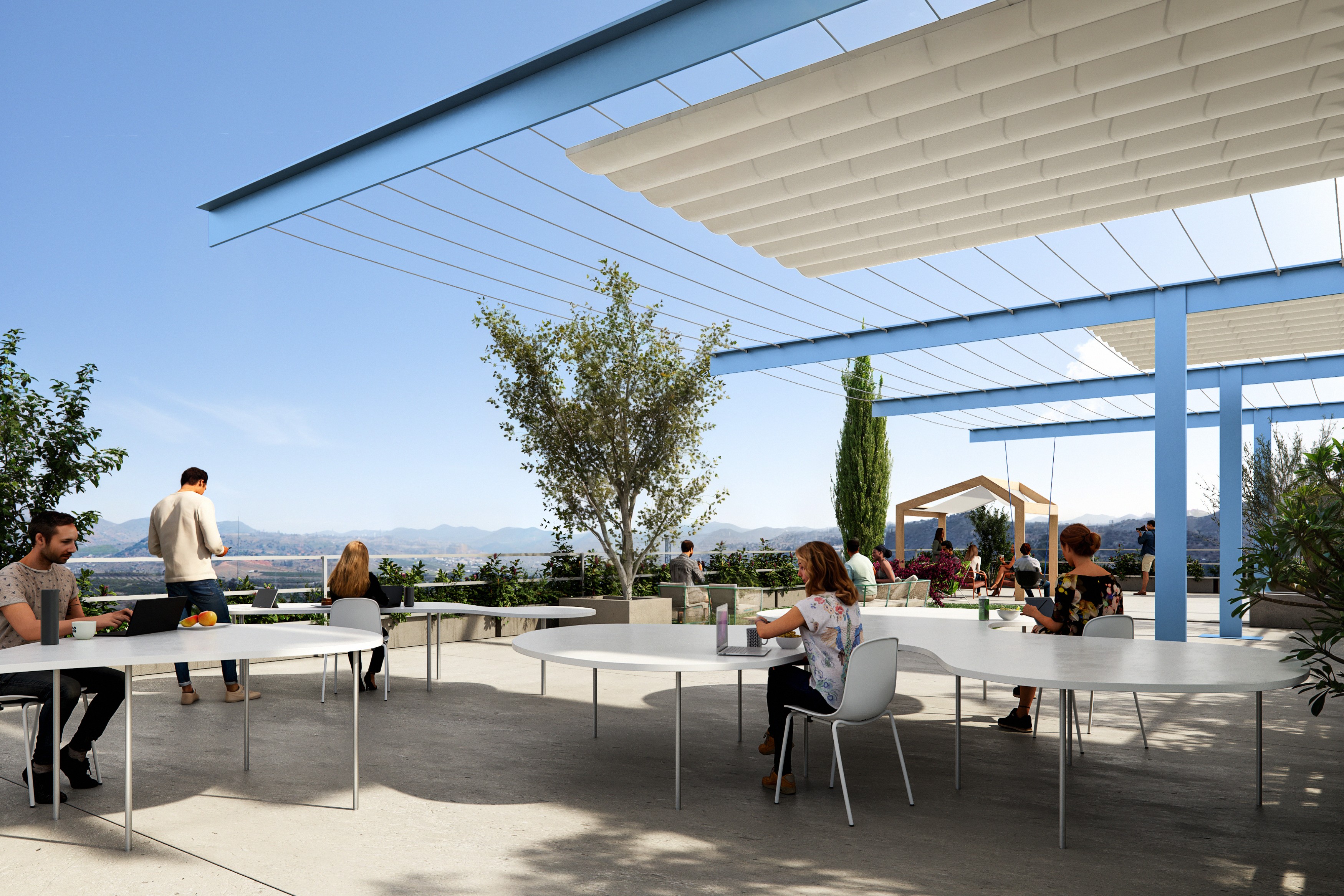 Propuesta renovada de la terraza del edificio MC8